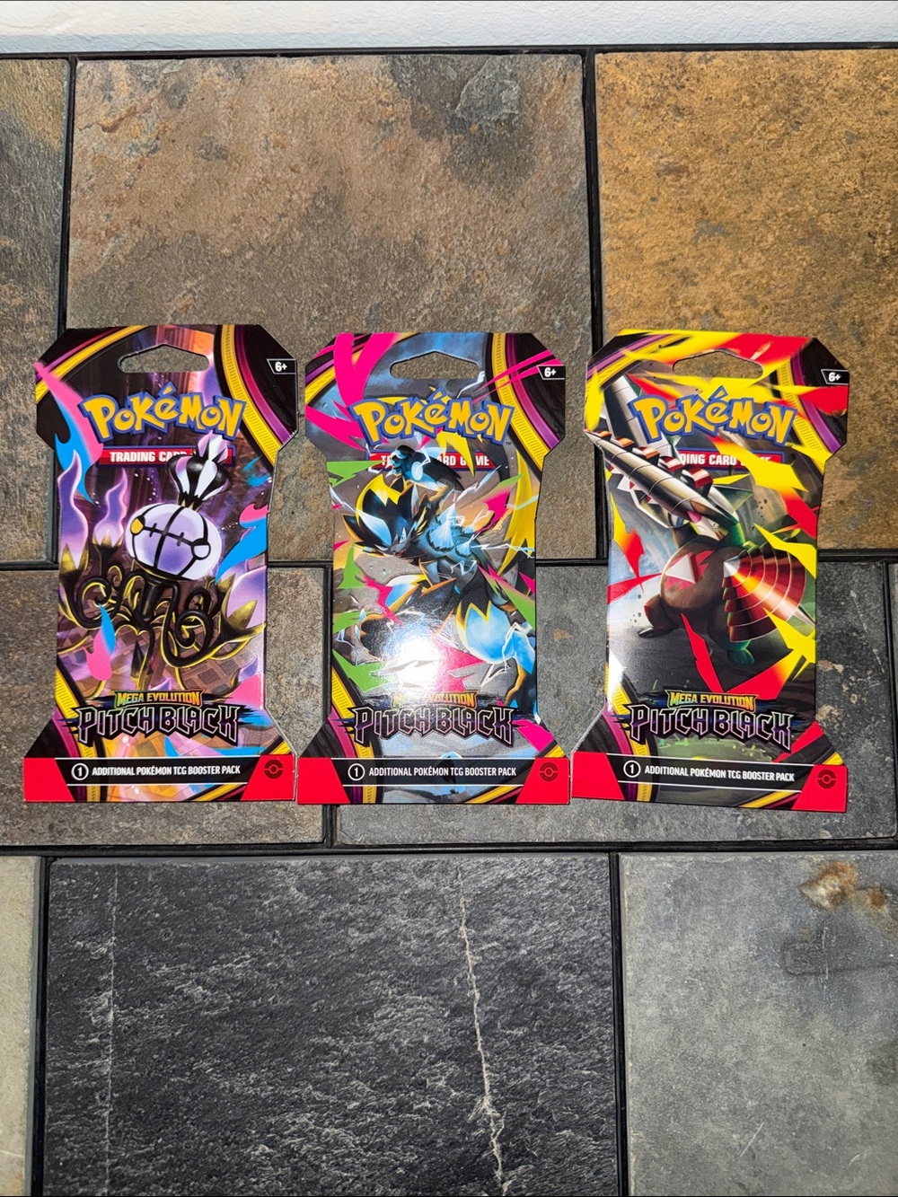 Pokemon Pitch Black Trading Card Booster Packs - Pink, Blue, Yellow, Black